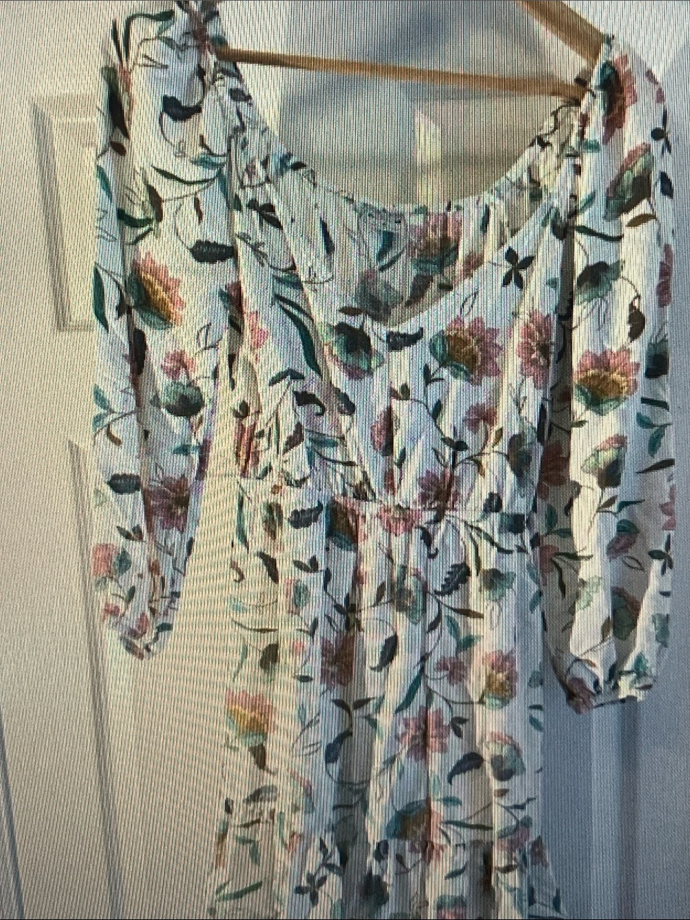 Hurley White Floral Mini Dress with Pink and Green Accents